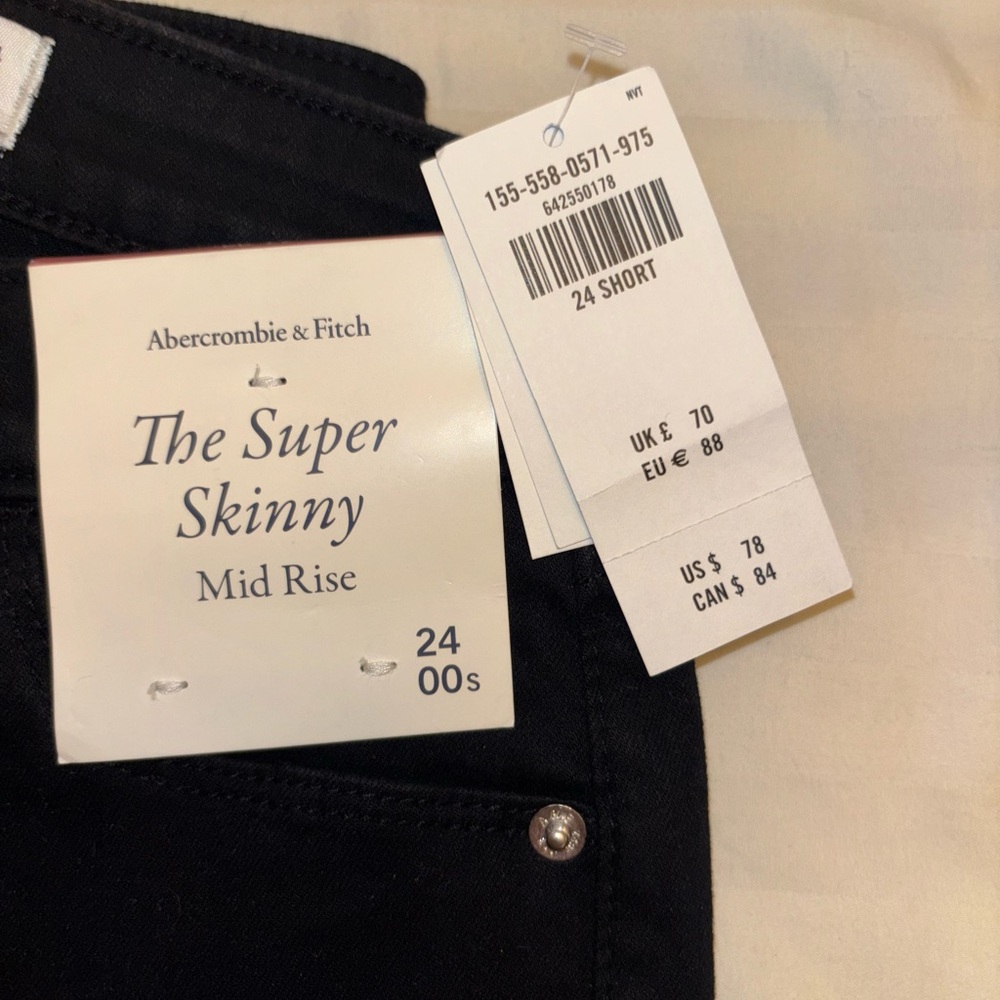Abercrombie & Fitch Black Mid-Rise Skinny Jeans